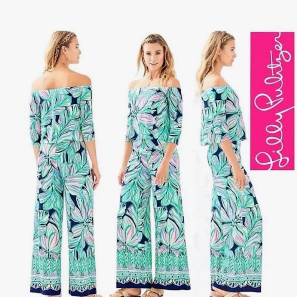 Lilly Pulitzer Set XS Two Piece Weslee Off -Shoulder Jumpsuit -